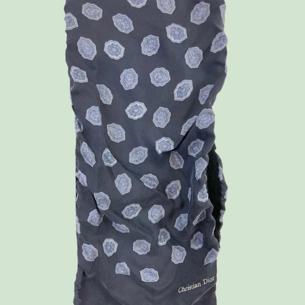 Navy Blue/Grey Paisley Design Christian Dior Scarf